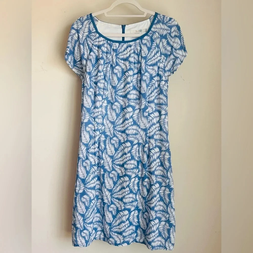Boden Blue and White Print Dress - Size 10 - Picture 6 of 11